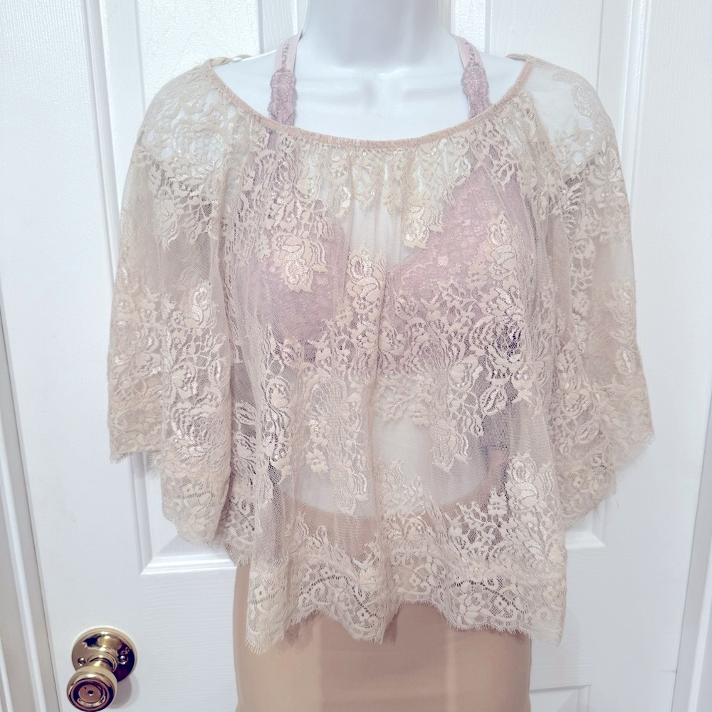 Pins & Needles lace top Size XS fairy whimsical lace festival